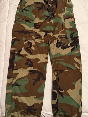 Vintage BDU Pants - Green/Brown woodland Camo